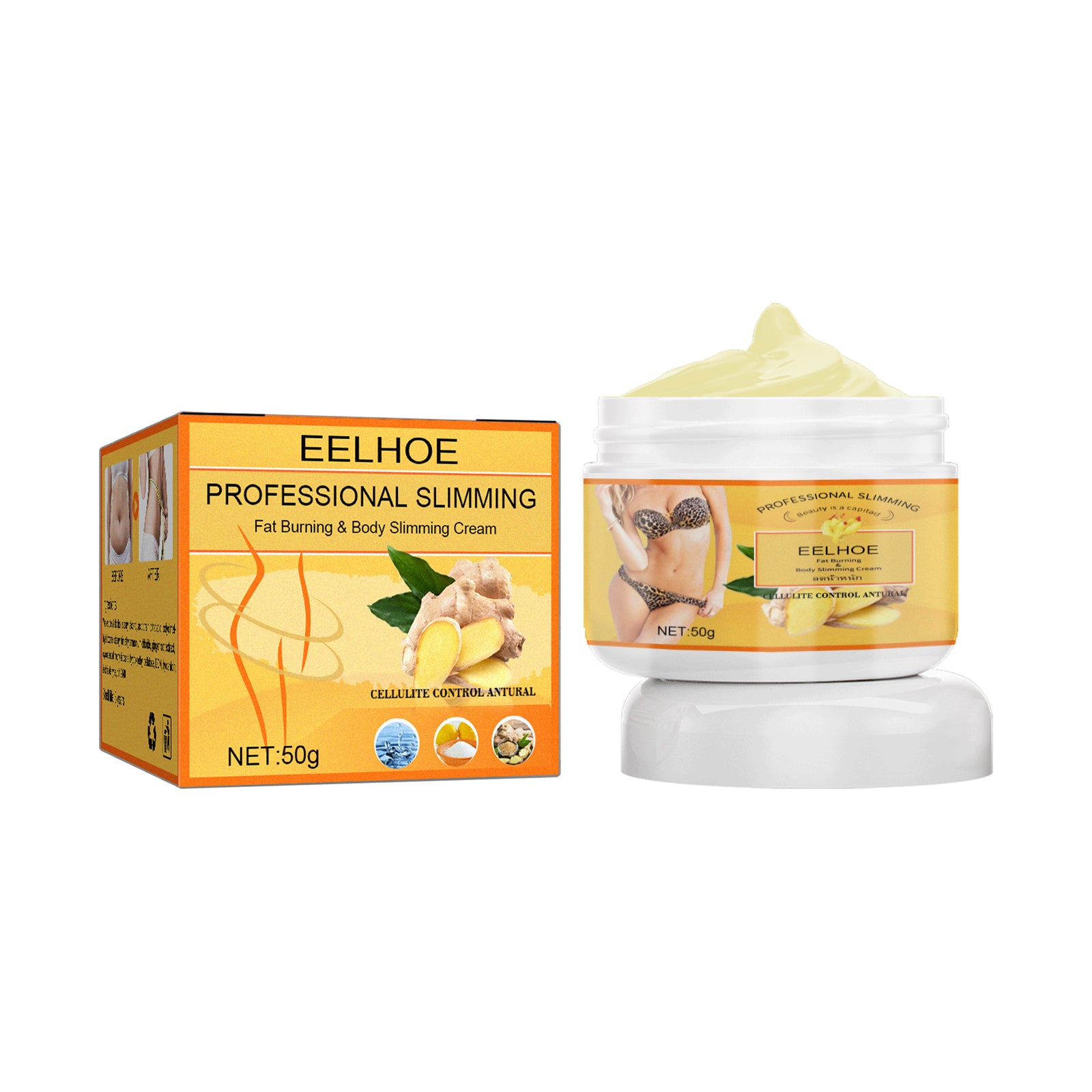 EELHOE Ginger Slimming Cream, Slimming Fat Burning Body Weight Loss Cream