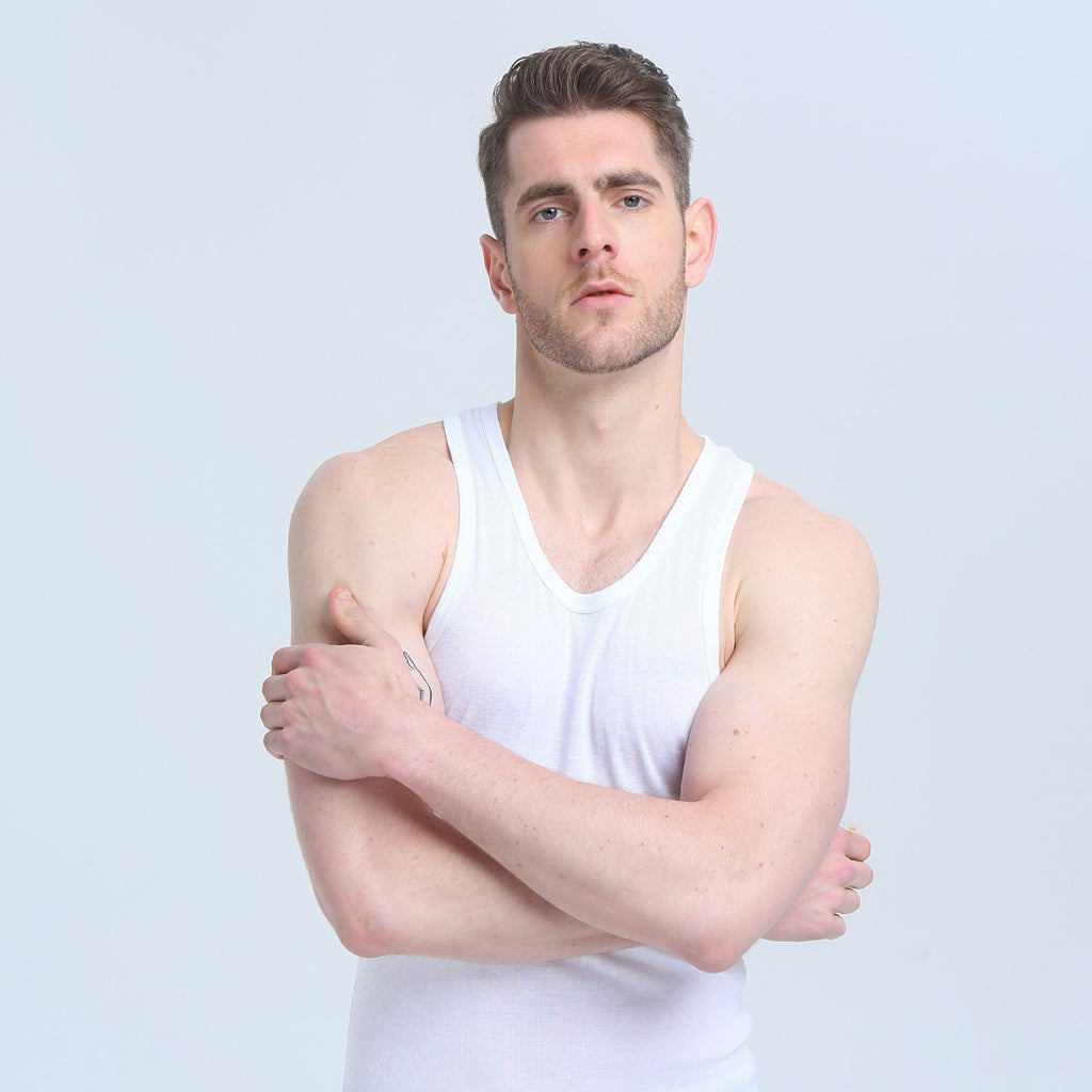 Solid Color Plus-Size Men's Breathable Stretchy Tank Top for Youth, Athletic Undershirt, Trendy Gym Tank Top
