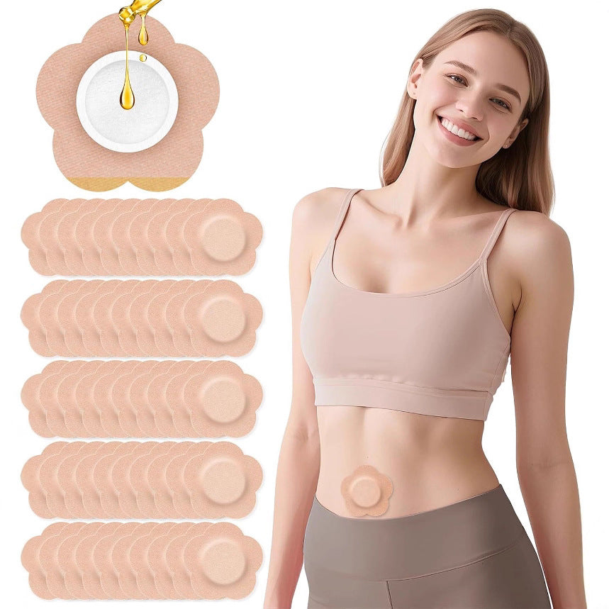 20pcs  Cotton Castor Oil Patch for Abdomen - Disposable Self-Adhesive Pad for Weight Loss and Tummy Slimming