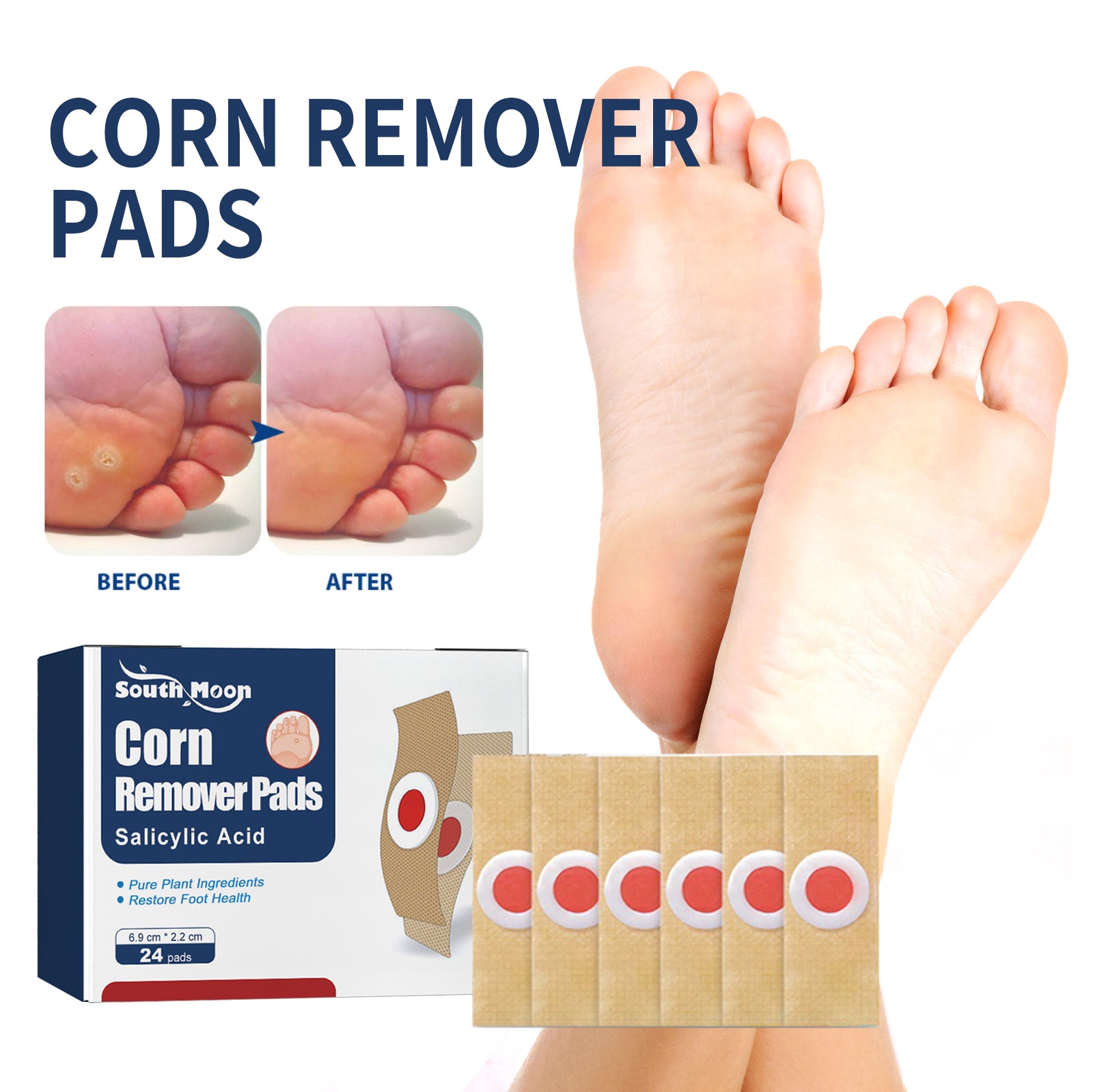South Moon Gram Warty Corns Patch, Foot Soles Chicken Especially Clean Flesh Piercing Wart Wart Repair Patch Plain Sweat Tube Repair Patch