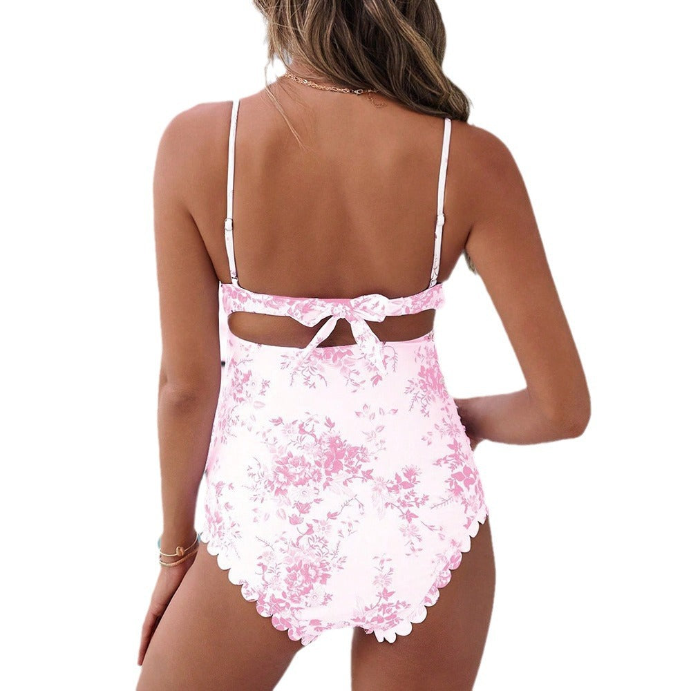 New Maternity One-Piece Swimsuit with Cut-Outs, Belly-Covering, Beach Print, in Multiple Colors