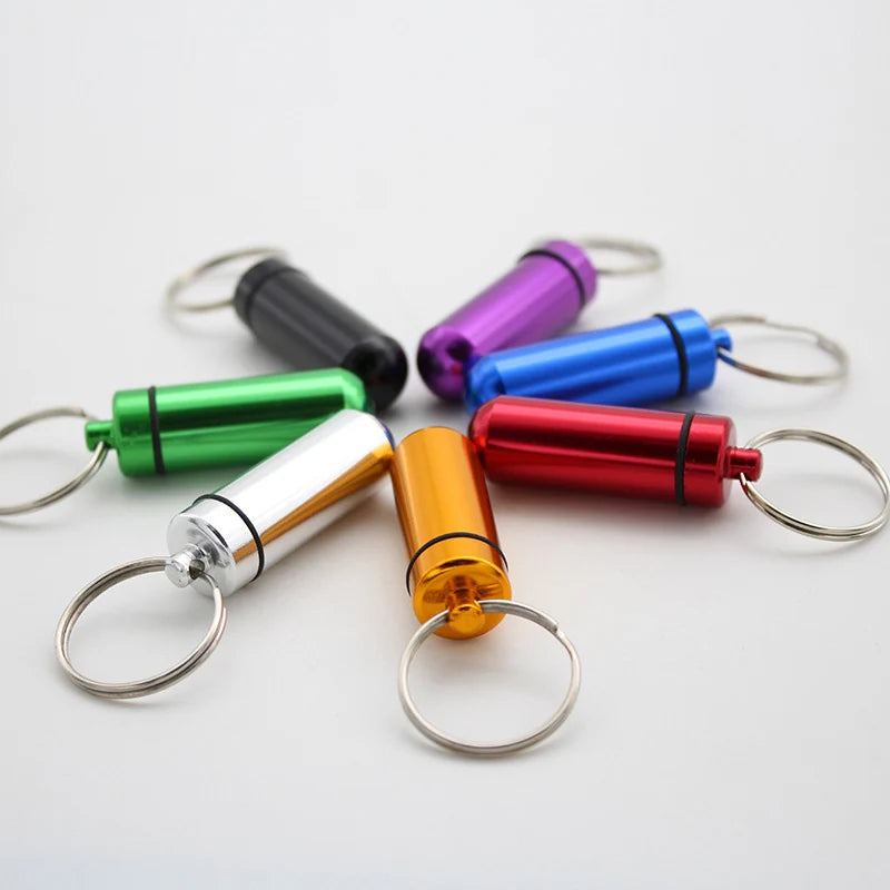 New Portable WaterProof Mini Aluminum Pill Case Keychain Tablet Storage Box Bottle Case Holder High Quality