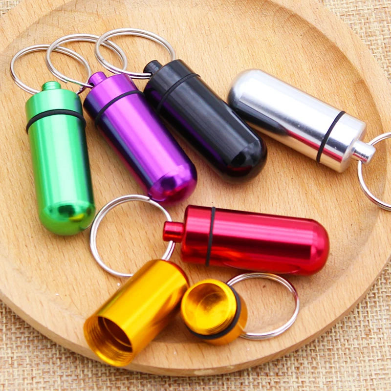 New Portable WaterProof Mini Aluminum Pill Case Keychain Tablet Storage Box Bottle Case Holder High Quality