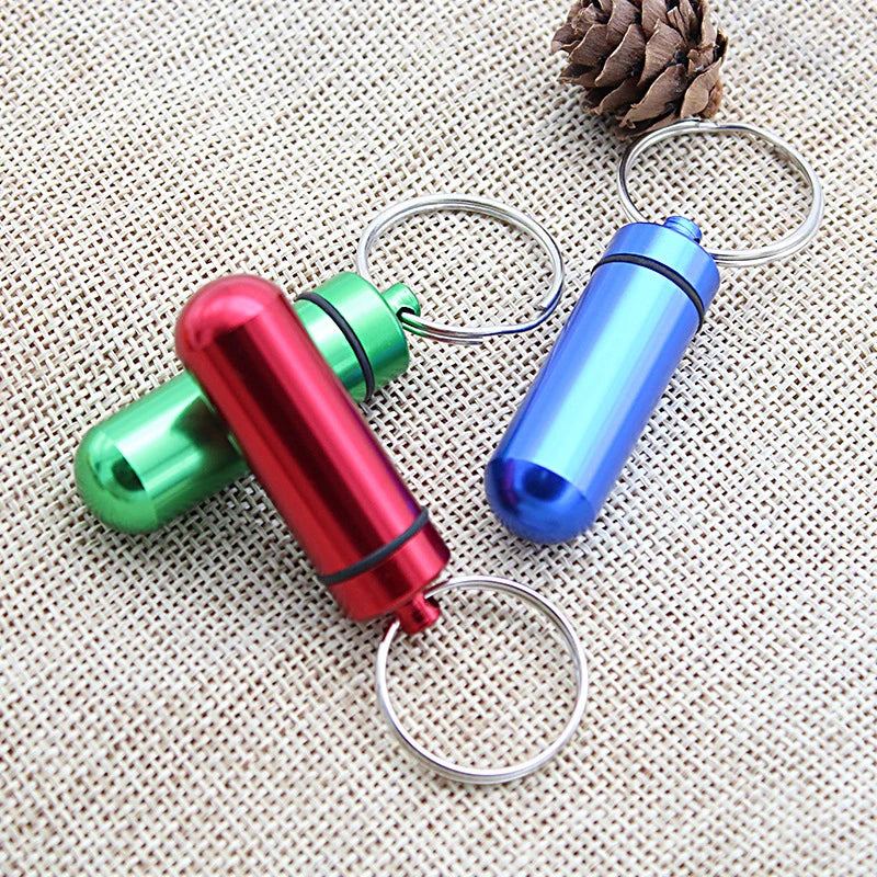 New Portable WaterProof Mini Aluminum Pill Case Keychain Tablet Storage Box Bottle Case Holder High Quality