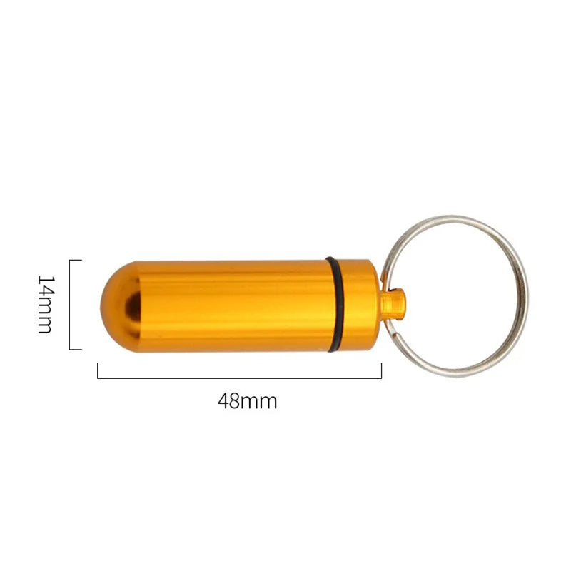 New Portable WaterProof Mini Aluminum Pill Case Keychain Tablet Storage Box Bottle Case Holder High Quality