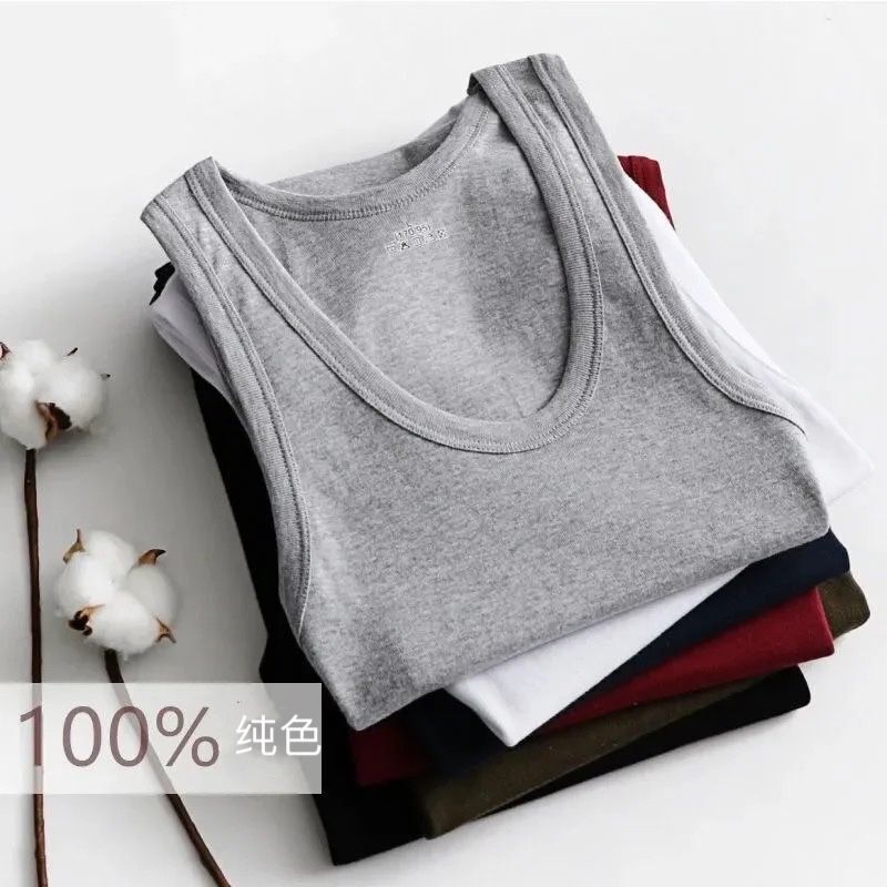 Solid Color Plus-Size Men's Breathable Stretchy Tank Top for Youth, Athletic Undershirt, Trendy Gym Tank Top