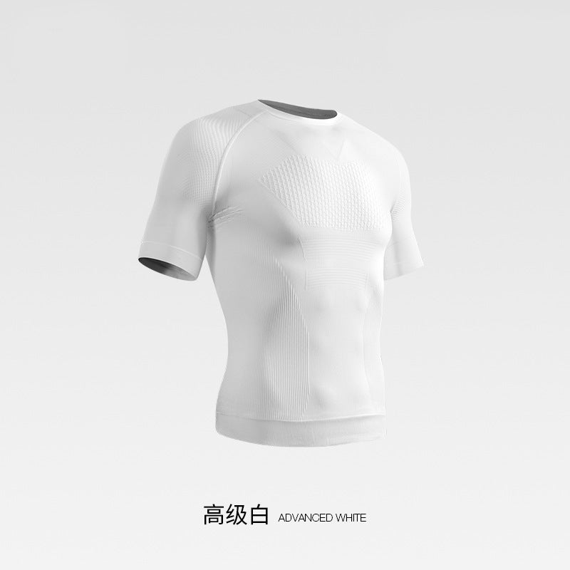 Summer Professional Fitness Wear Seamless Short-Sleeved Sports Men's Running Training Compression Tight-Fitting Outdoor Tops Quick-Drying T-Shirts
