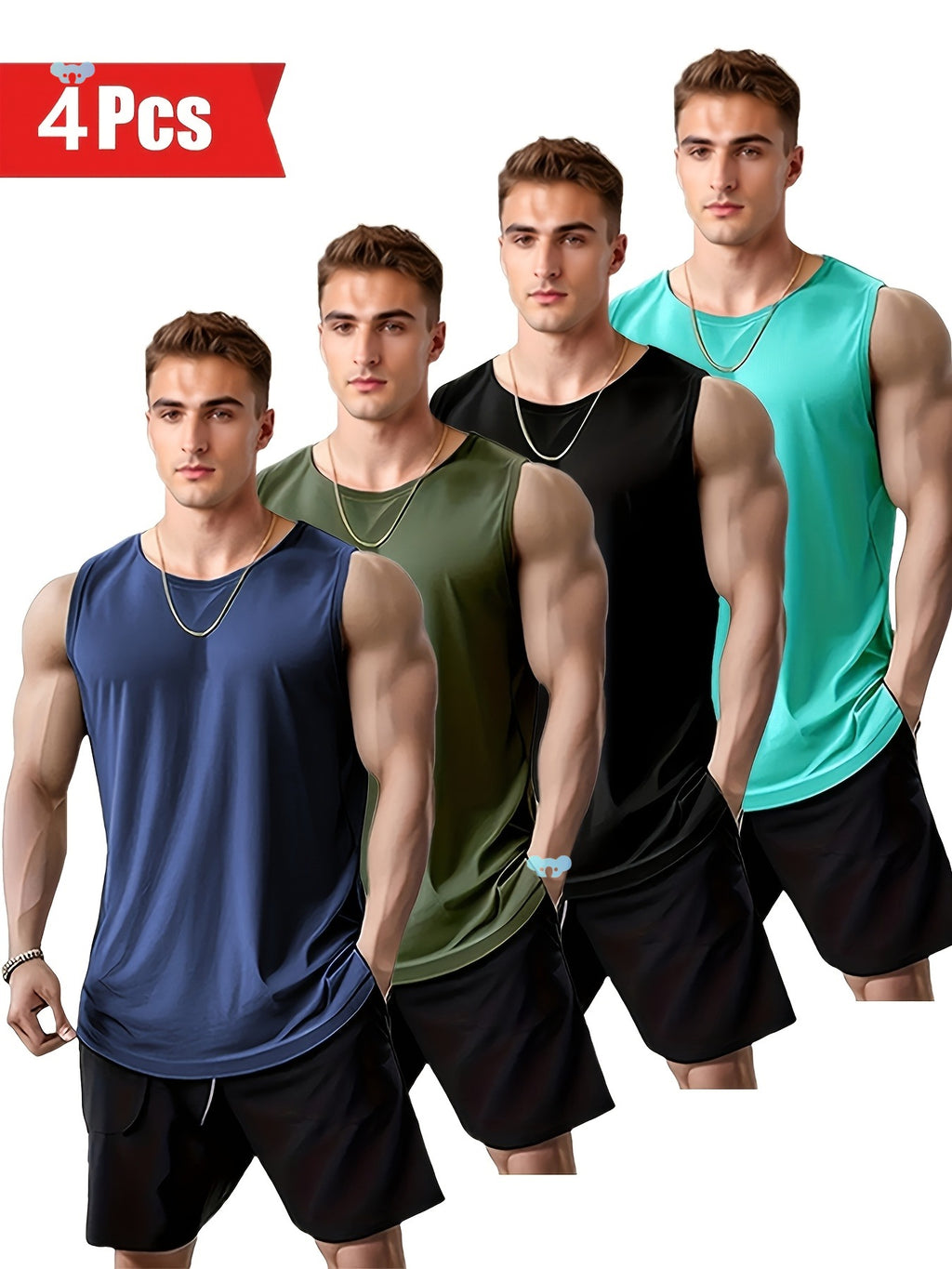 Quick Dry Athletic Tank Tops 4Pcs Quick Dry Men's Quick-Drying Vest