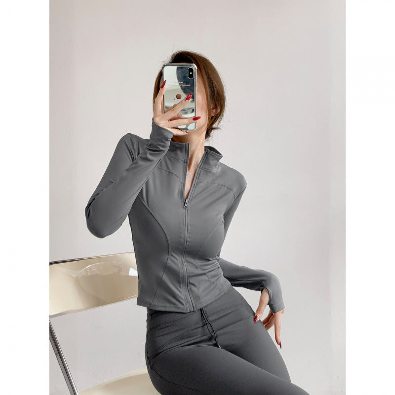 2026 New Style Jacket Quick-Drying Fitness Wear Yoga Wear Women's Sports Running Long-Sleeved Pilates Training Top