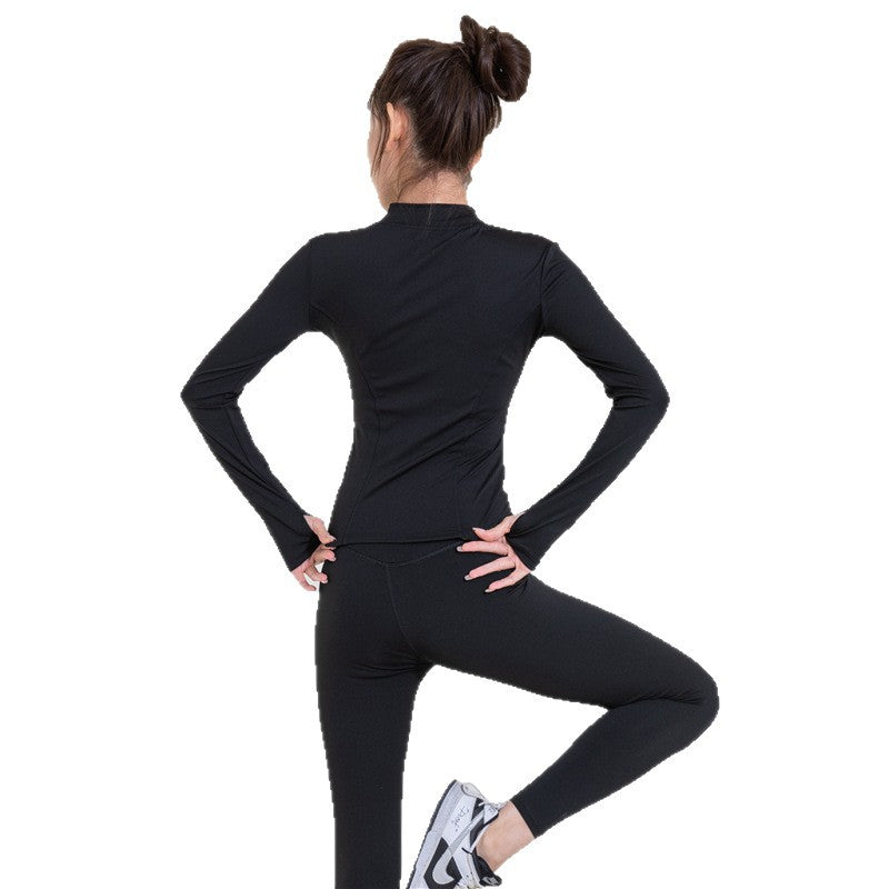 Yoga Wear 2025 Jacket Women's Running Sports Fitness Wear Long-Sleeved Quick-Drying Clothing Multi-Color Waist Slimming Yoga Wear