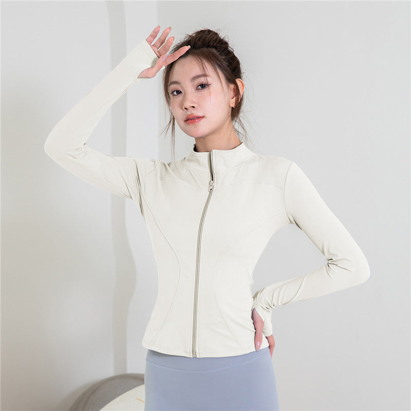 Yoga Wear 2025 Jacket Women's Running Sports Fitness Wear Long-Sleeved Quick-Drying Clothing Multi-Color Waist Slimming Yoga Wear