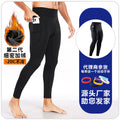 Running Marathon Compression Pants for Men, Fleece-Lined Winter Fitness Yoga Pants, High-Elastic Tight-Fitting Sports Leggings for Athletes