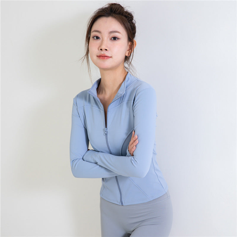 Yoga Wear 2025 Jacket Women's Running Sports Fitness Wear Long-Sleeved Quick-Drying Clothing Multi-Color Waist Slimming Yoga Wear