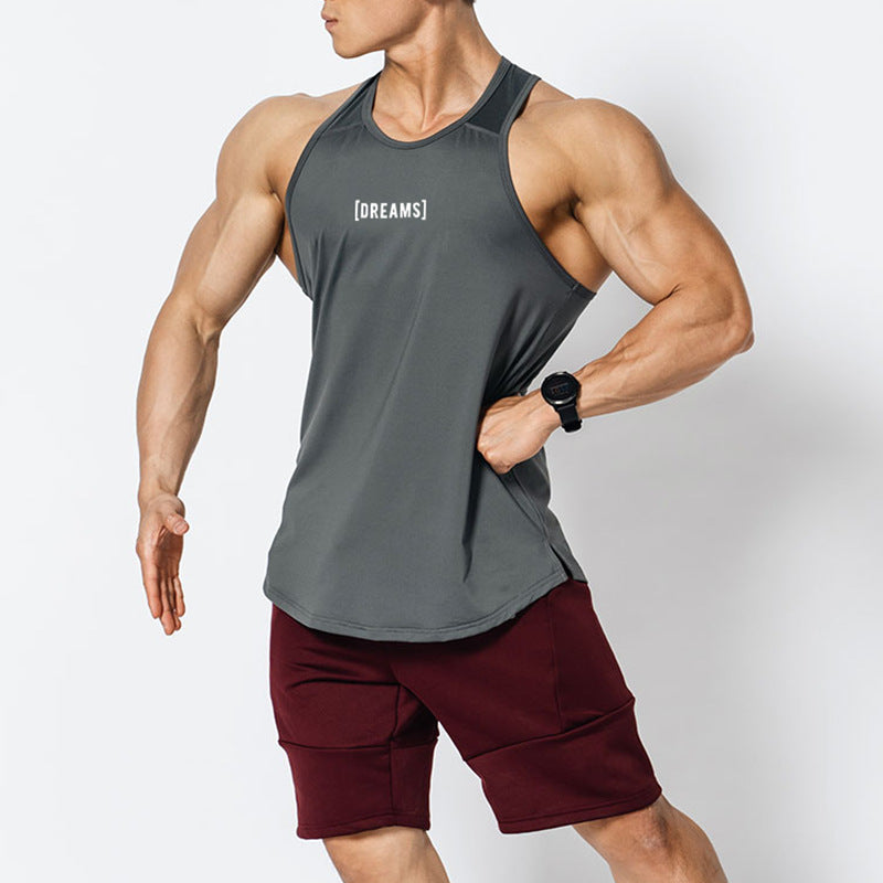 Sports Vest Men's Basketball Quick-drying I-character Training Top Outer Wear Base Elastic Slim Sleeveless Muscle Fitness Clothes