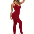 Women's Cross-Back Sleeves Jumpsuit, Athletic Long