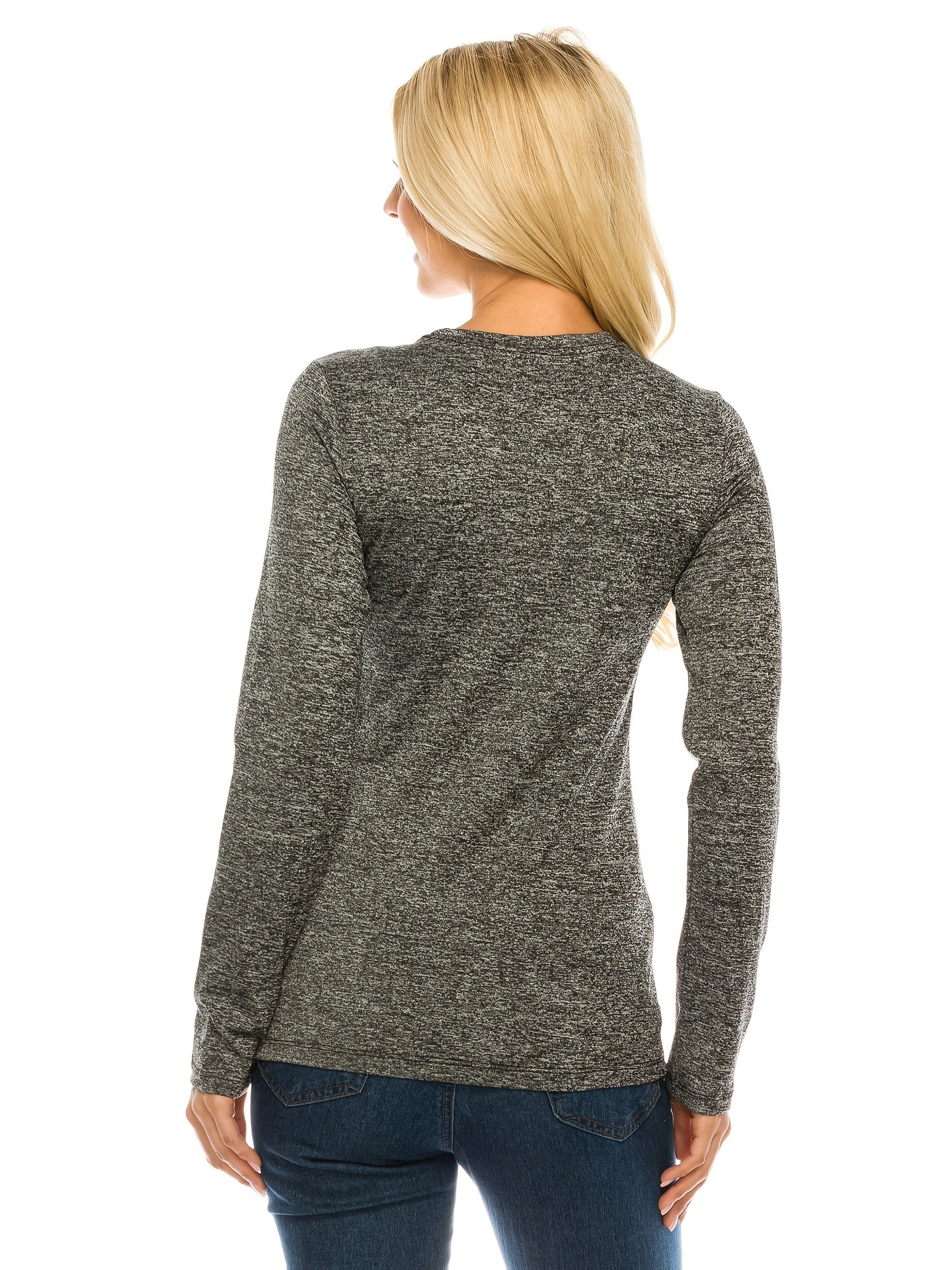 Women's High Stretch Long Sleeve Athletic t Shirt Round Neck