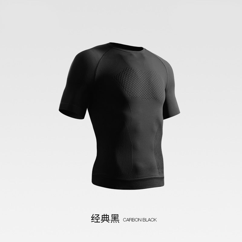 Summer Professional Fitness Wear Seamless Short-Sleeved Sports Men's Running Training Compression Tight-Fitting Outdoor Tops Quick-Drying T-Shirts