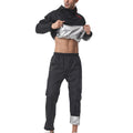 Men's Cross-Border European Plus-Size Sauna Long-Sleeve Set Sports Fitness Running Sweat Suit Hooded Gym Wear