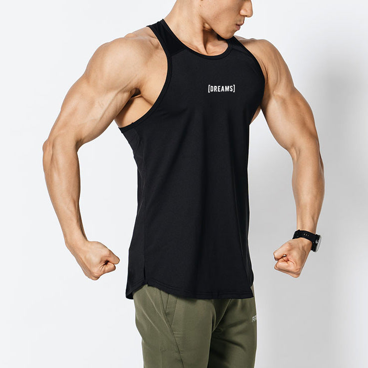 Sports Vest Men's Basketball Quick-drying I-character Training Top Outer Wear Base Elastic Slim Sleeveless Muscle Fitness Clothes