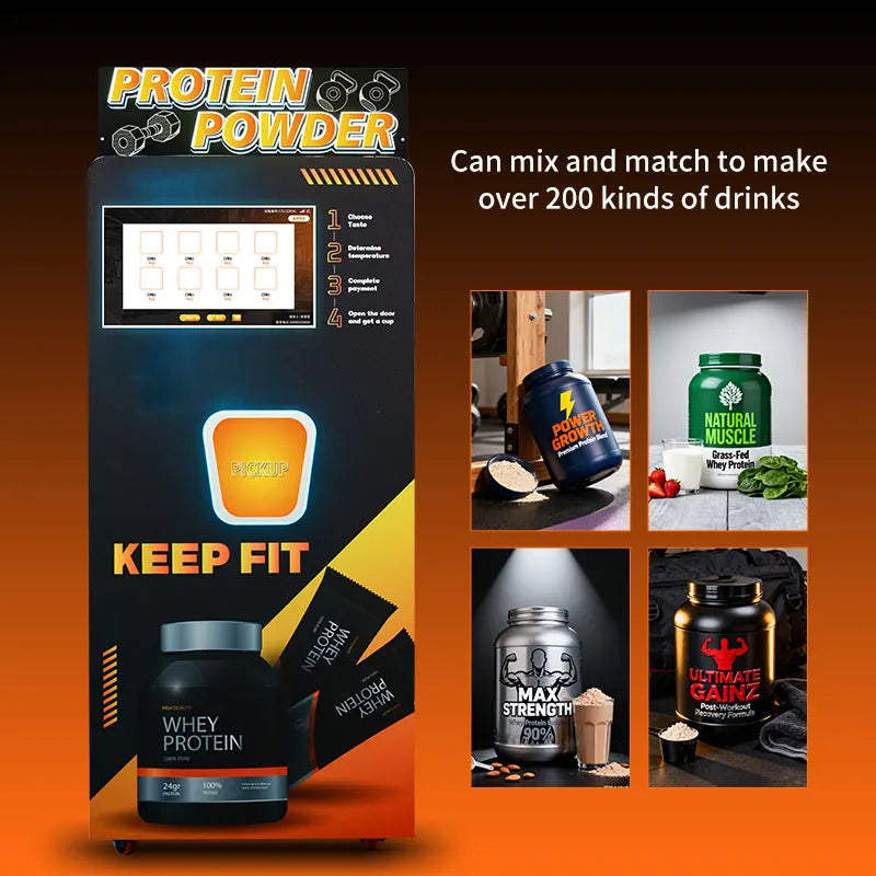 Protein Powder Vending Machine Luxury Custom Commercial Device Built-in Automatic Shaker Function for Protein Shake Production