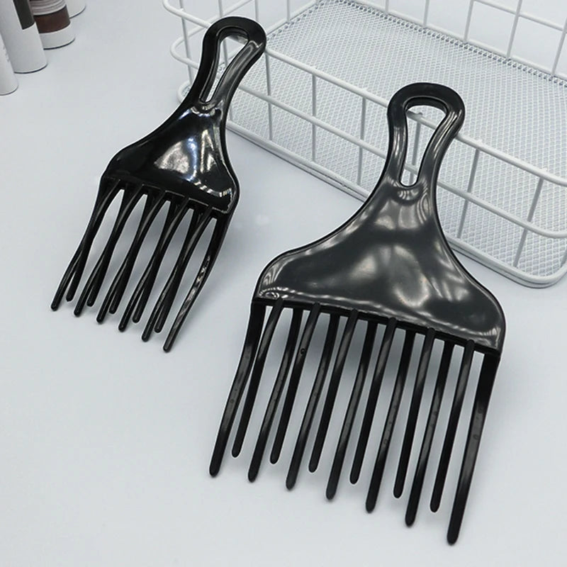 1 pc Afro Comb Wide Teeth Brush Pick Comb Fork Hairbrush Insert Hair Pick Comb Plastic Gear Comb Curly Afro Hair Styling Tools