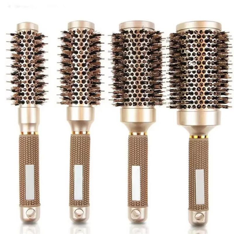 Professional 4PCS Round Hair Brush Hairdressing Curling Hair Brushes Ceramic Barrel Comb For Blow Dry Salon Styling Tools