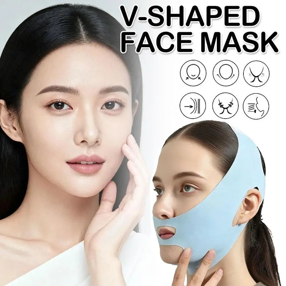 Reusable V Line Lifting Mask Beauty Tool Breathable Adjustable Facial Slimming Strap High Elasticity Double Chin Reducer
