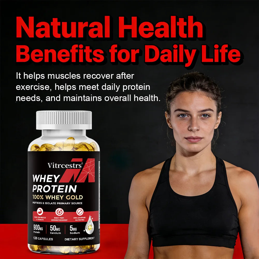 Whey Protein Capsules – High Concentration, Promotes Post-workout Recovery,  Build Abdominal Muscle & Athletic