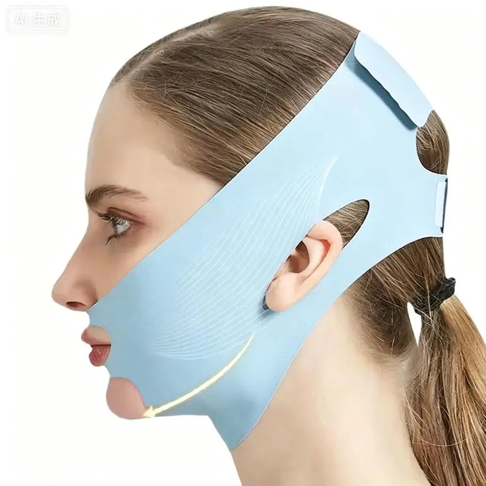 Reusable V Line Lifting Mask Beauty Tool Breathable Adjustable Facial Slimming Strap High Elasticity Double Chin Reducer
