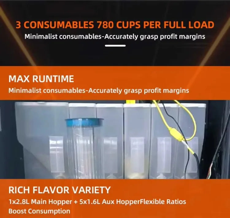 Protein Shake Vending Machine Fully Automatic Powder Mixing System Smart Screen Commercial Dispenser Self-Service Gym