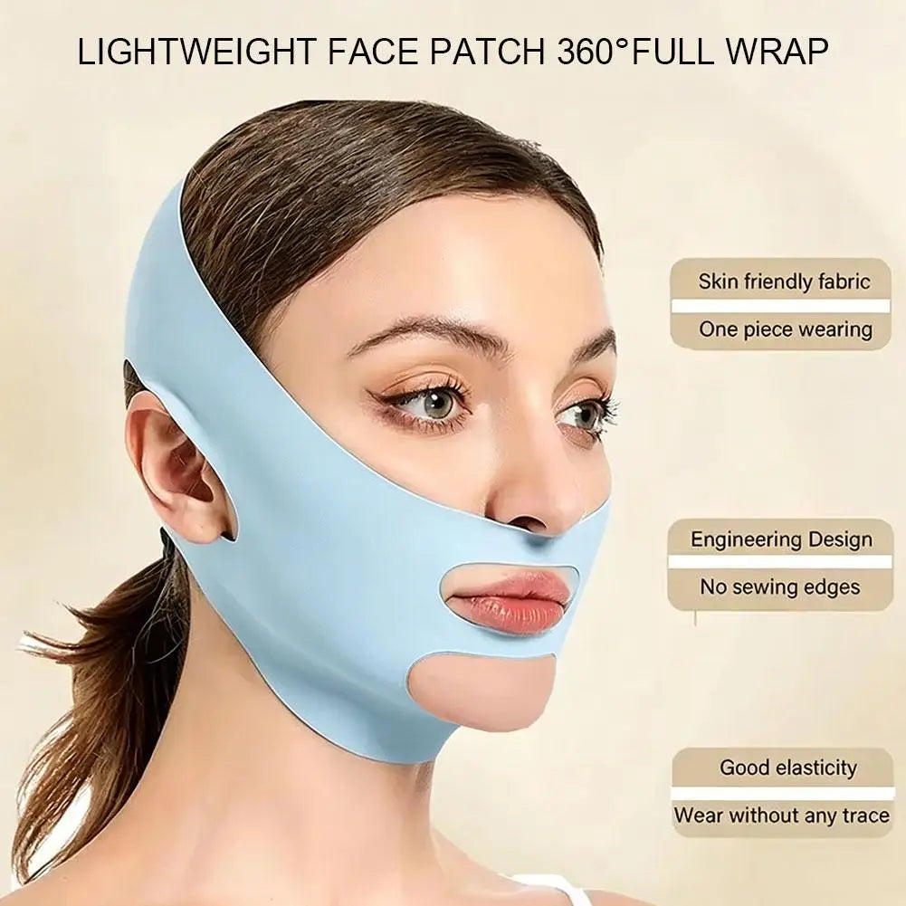 Reusable V Line Lifting Mask Beauty Tool Breathable Adjustable Facial Slimming Strap High Elasticity Double Chin Reducer