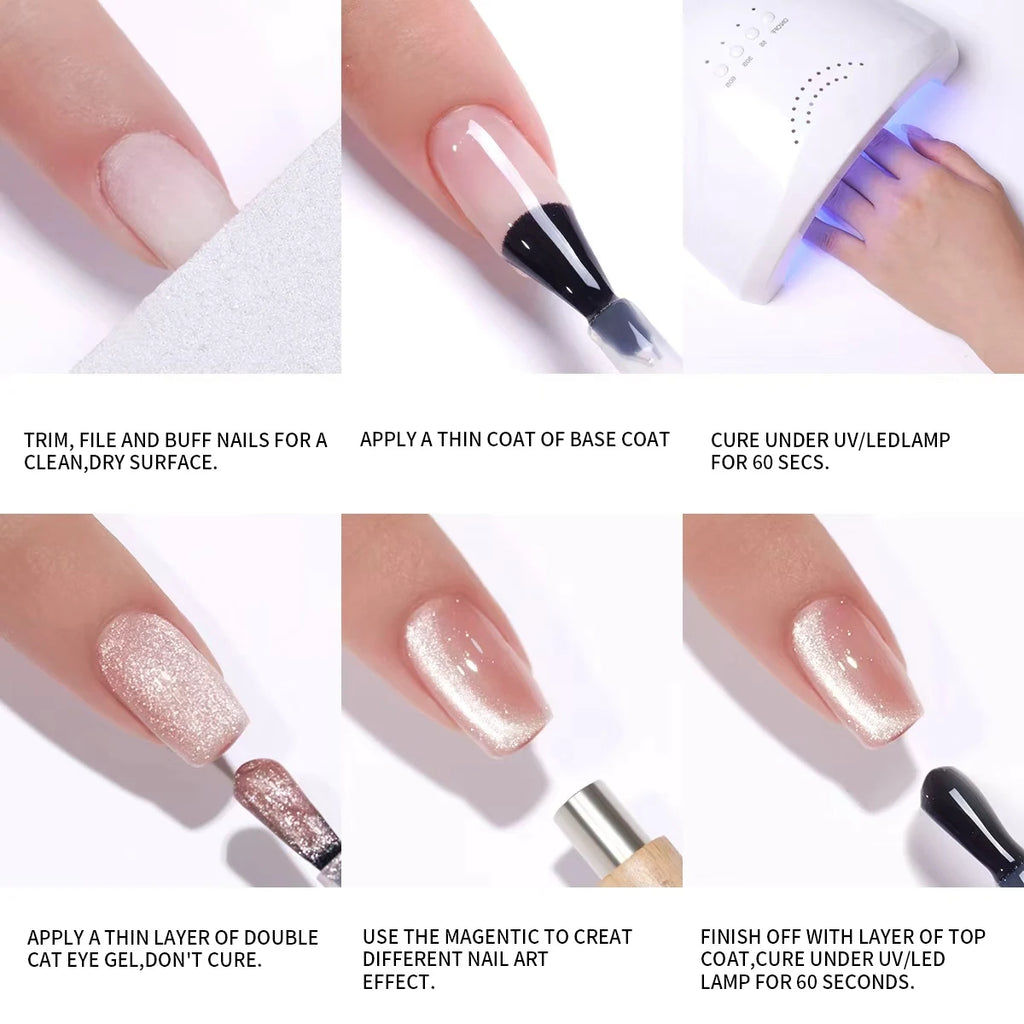 15ml Ankela Red Series 2 Colors Cat Eye Magnetic Gel Nail Polish Starter  Nail Gel Polish Suitable For New Year