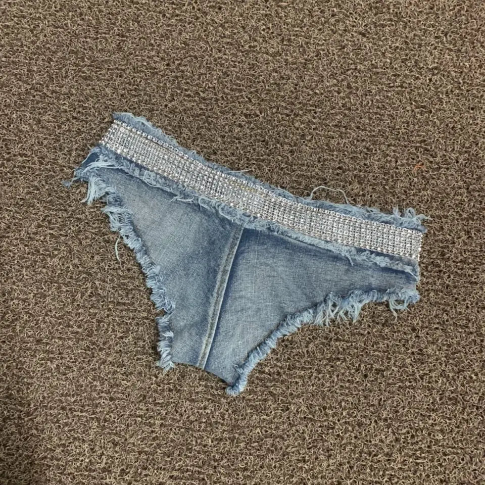 2026 New Women's Sexy Ultra Short Denim Jeans Low Waist Cowboy Shorts Pole Dance