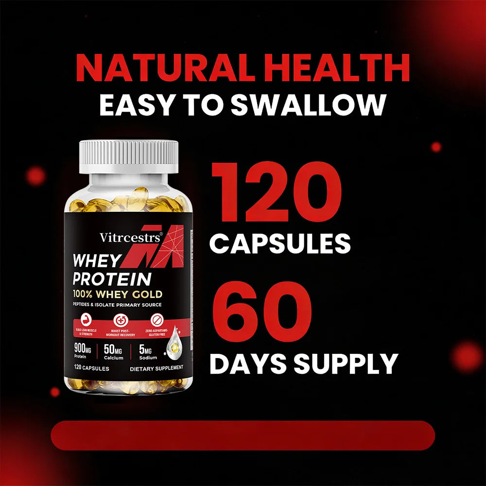 Whey Protein Capsules – High Concentration, Promotes Post-workout Recovery,  Build Abdominal Muscle & Athletic