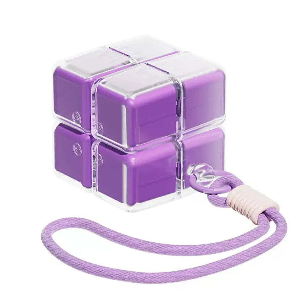 1PC Creative Magic Cube 8-Grid Medicine Storage Box, Sealed Moistureproof with Hanging Rope Travel Essential