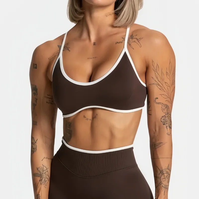 HISTELLO 2 Piece Gym Set Women Seamless Sports Clothes Tummy Control Gym Shorts High Support Yoga Bra Top Pilates Fitness Sets