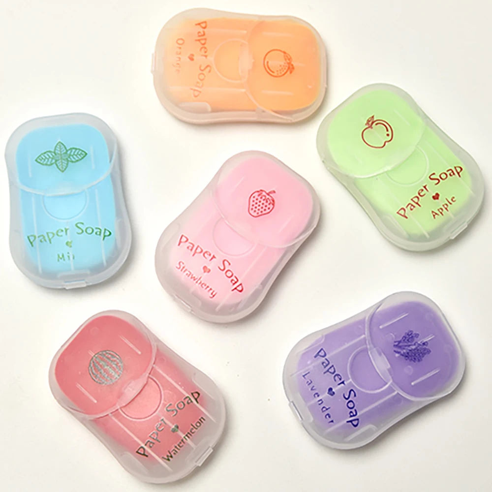 Portable Hand Soap Sheets for Travel | Dissolving Cleanser Wipes | Alcohol-Free | On-the-Go 50 Sheets/Box