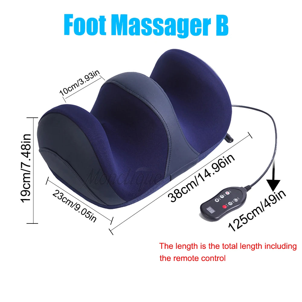 Smart Electric Heated Foot Massager Calf Massage Deep Tissue Kneading Device Hot Compress Leg Feet Muscle Relax Relieve Fatigue