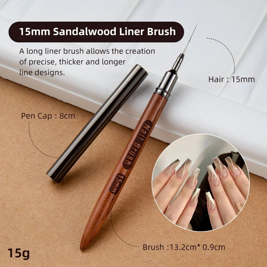 Nail Art Line Brush Set, 5-Piece Outline Brushes, Art Design Brushes for Long Lines and Detailed Painting, Sizes 6/9/12/15/18mm