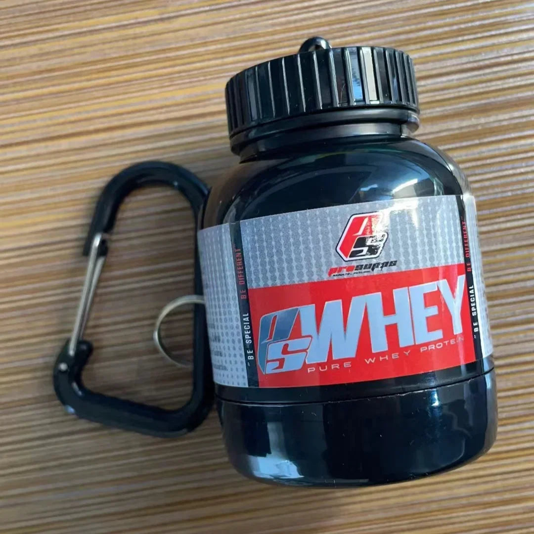 Portable Protein Powder Bottle With Whey Keychain Health Funnel Medicine Box Small Water Cup Outdoor camping Container