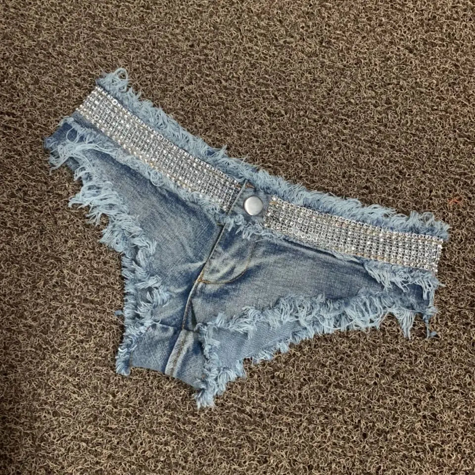 2026 New Women's Sexy Ultra Short Denim Jeans Low Waist Cowboy Shorts Pole Dance