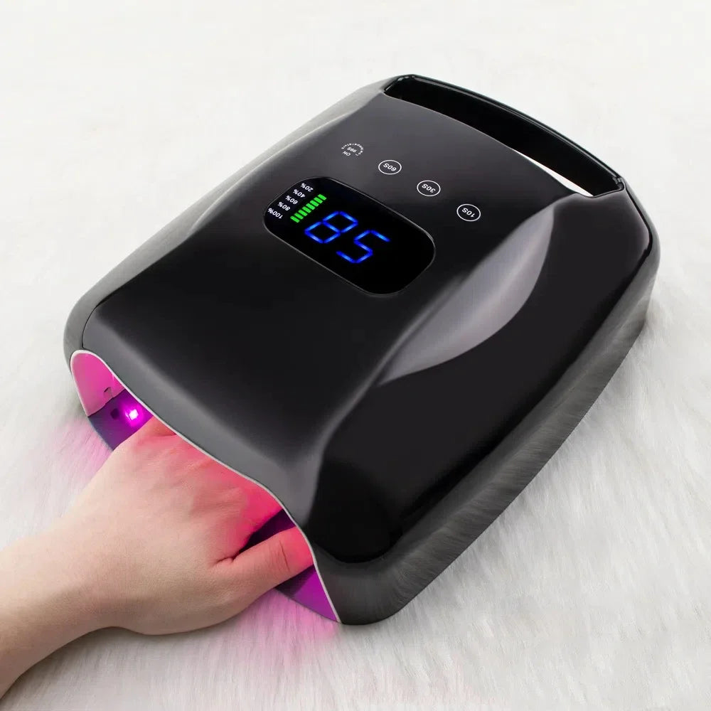 New High Power 96W Strong RED light Cordless Rechargeable Wireless LED UV Nail Lamp Professional Nail Drying Manicure Machine