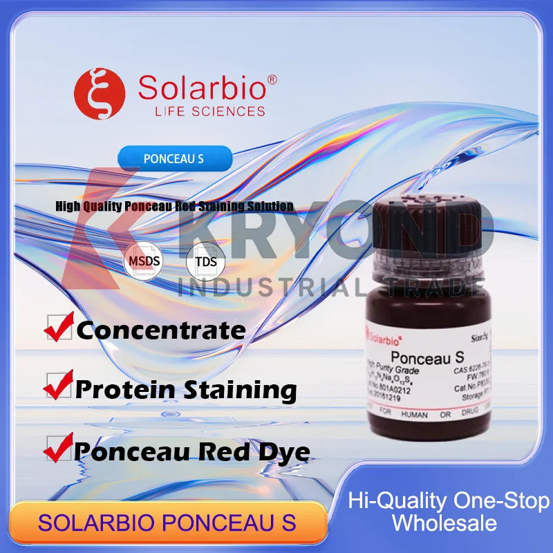 SOLARBIO PONCEAU S Ponceau Red Powder for Protein Staining and Visualization in Laboratory Applications Original Product