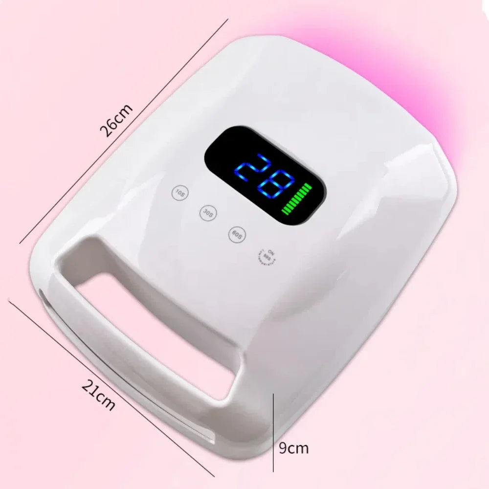 New High Power 96W Strong RED light Cordless Rechargeable Wireless LED UV Nail Lamp Professional Nail Drying Manicure Machine