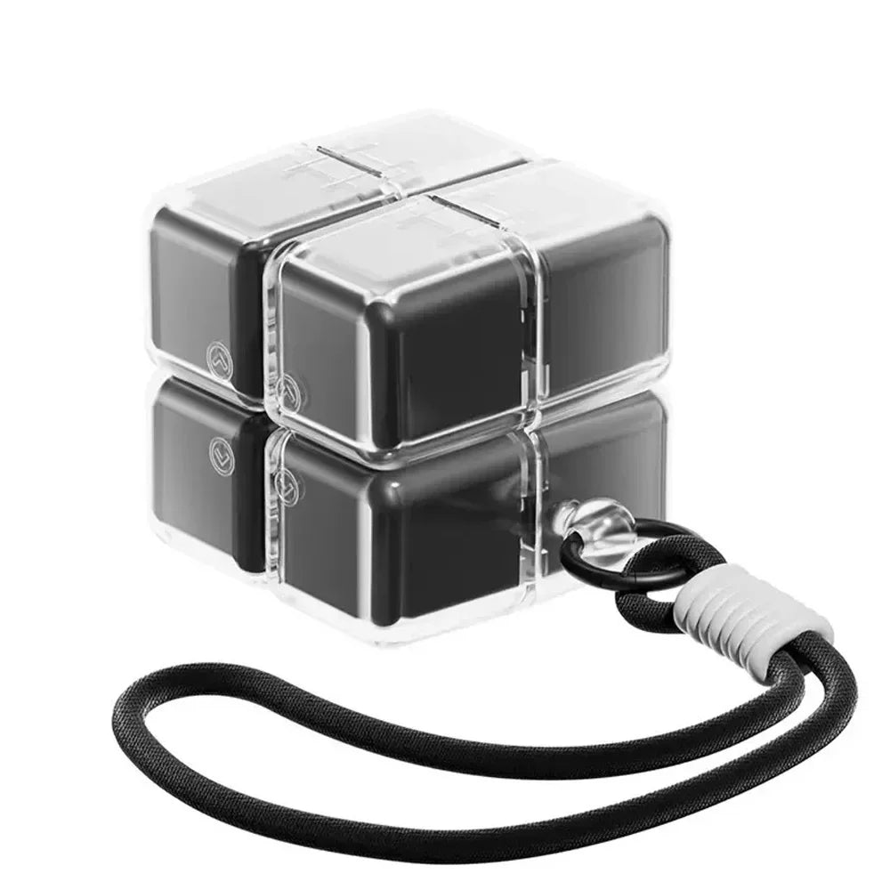1PC Creative Magic Cube 8-Grid Medicine Storage Box, Sealed Moistureproof with Hanging Rope Travel Essential