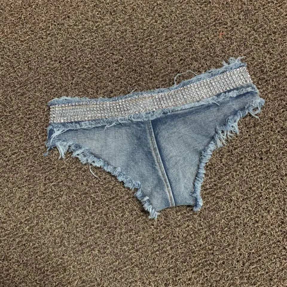 2026 New Women's Sexy Ultra Short Denim Jeans Low Waist Cowboy Shorts Pole Dance