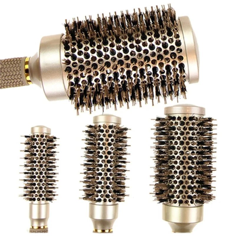 Professional 4PCS Round Hair Brush Hairdressing Curling Hair Brushes Ceramic Barrel Comb For Blow Dry Salon Styling Tools