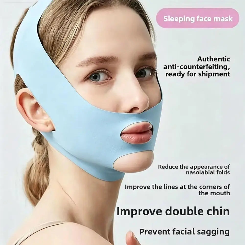 Reusable V Line Lifting Mask Beauty Tool Breathable Adjustable Facial Slimming Strap High Elasticity Double Chin Reducer