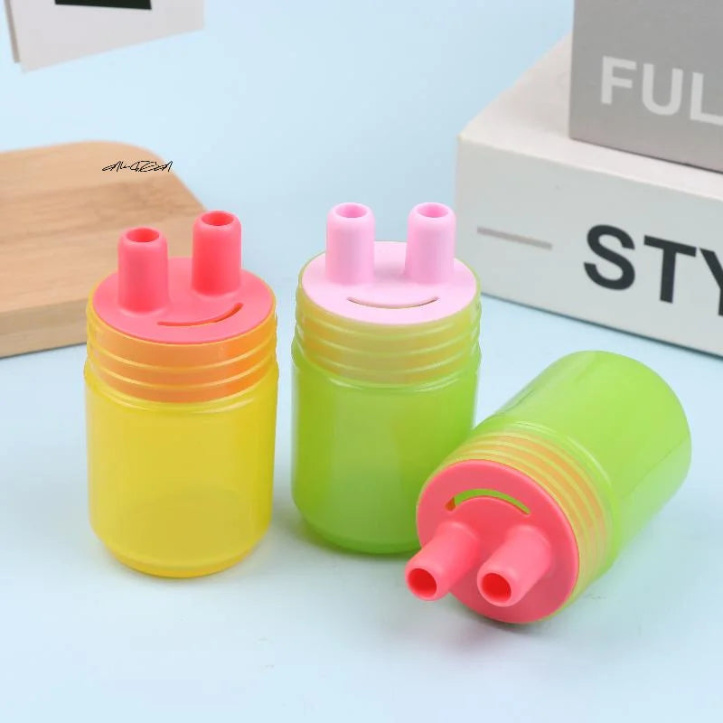 Portable Reusable Herbal Inhalant Nasal Suction Cap Bottle Accessory with Two Nostrils Sticks Inhaler Tubes for Aromatherapy