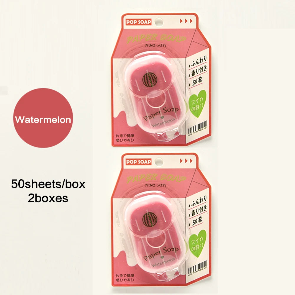 Portable Hand Soap Sheets for Travel | Dissolving Cleanser Wipes | Alcohol-Free | On-the-Go 50 Sheets/Box